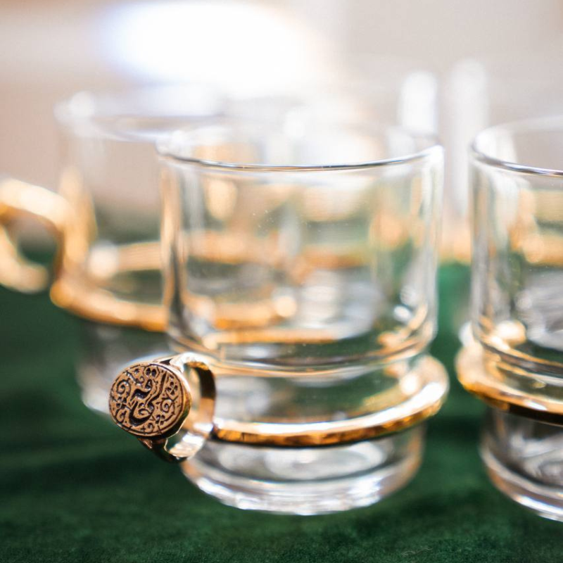 Tea Cups with Hand Made Bronze Handles